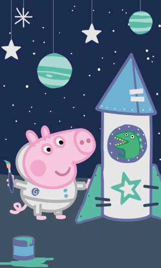 Ręcznik do rąk i twarzy przedszkola ŚWINKA PEPPA George rakieta 30X50
