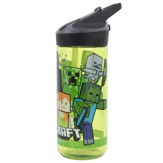 Bidon MInecraft butelka na wodę z ustnikiem i słomką tritan 620 ml