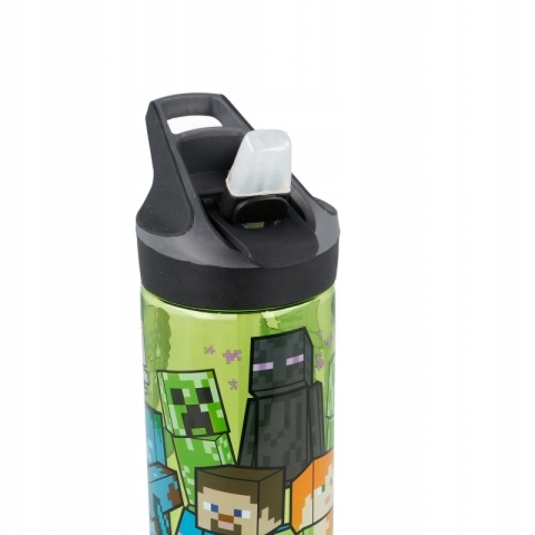 Bidon MInecraft butelka na wodę z ustnikiem i słomką tritan 620 ml