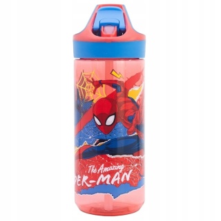 Bidon Spiderman butelka na wodę z ustnikiem i słomką tritan 620