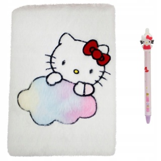 Hello Kitty pluszowy pamiętnik + długopis kotek na chmurce