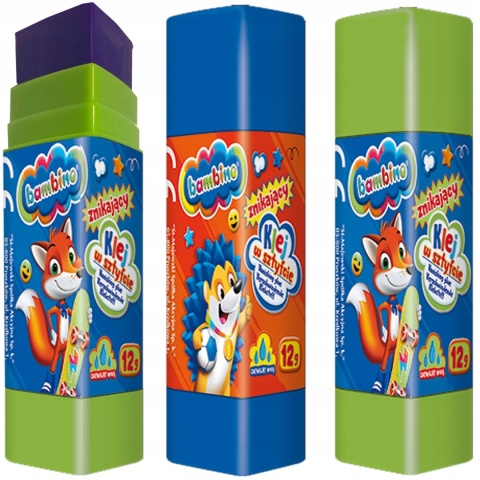Klej w sztyfcie Bambino 12g fioletowy znikający