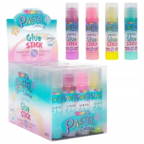 Klej w sztyfcie do papieru wykręcany COLORINO 9g pastel
