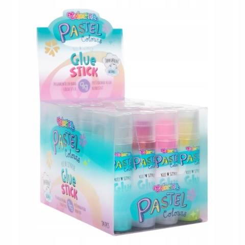 Klej w sztyfcie do papieru wykręcany COLORINO 9g pastel