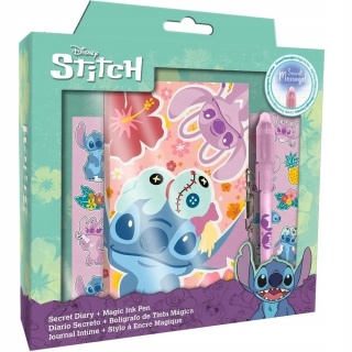 LILO I STITCH sekretny pamiętnik z kłódką naklejki długopis UV