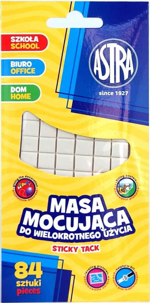 Masa mocująca guma do klejenia wielokrotnego użycia Astra 84 kostek