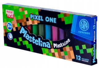 Plastelina 12 kol ASTRA dla fanów minecraft pixel