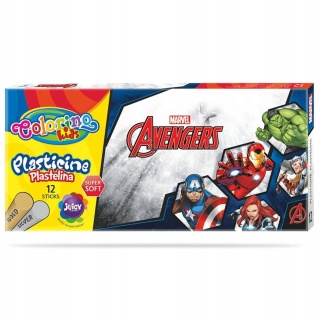 Plastelina 12 kolorów COLORINO AVENGERS