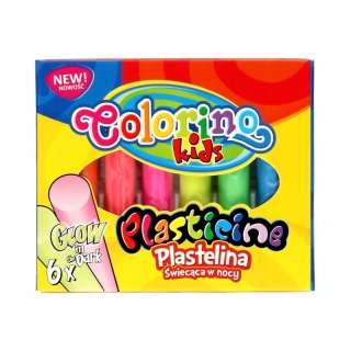 Plastelina szkolna 6 kolorów COLORINO świecąca