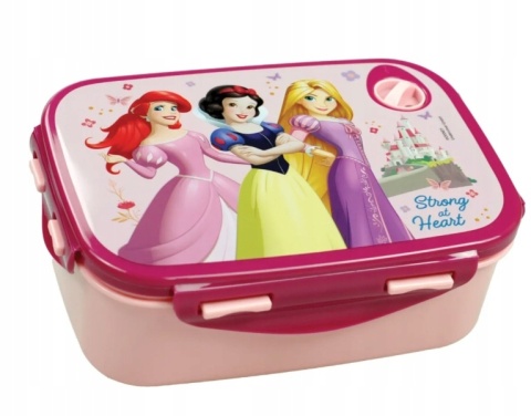 ŚNIADANIÓWKA lunchbox chlebak zamykana z 4 stron uszczelka Księżniczki