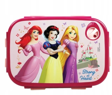 ŚNIADANIÓWKA lunchbox chlebak zamykana z 4 stron uszczelka Księżniczki