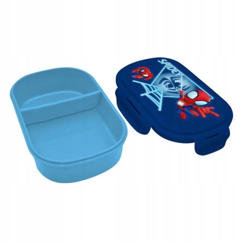 ŚNIADANIÓWKA lunchbox dwukomorowa + sztućce widelec Spidey Spiderman