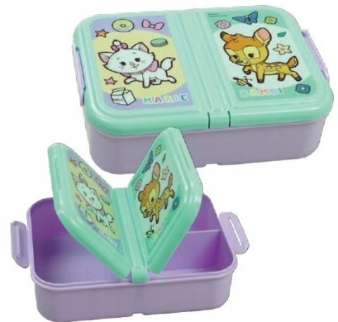 ŚNIADANIÓWKA z przegródkami trzykomorowa lunchbox Kotka Marie Bambi