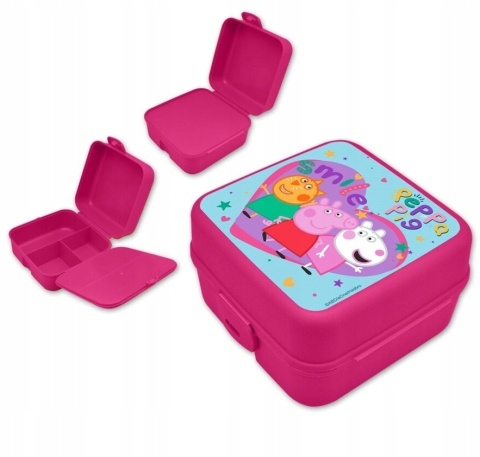 Śniadaniówka chlebak LUNCH BOX trzykomorowa dzielona Świnka Peppa