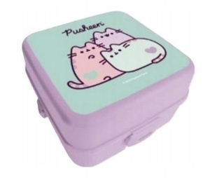 Śniadaniówka chlebak LUNCH BOX trzykomorowa dzielona kot Pusheen violet
