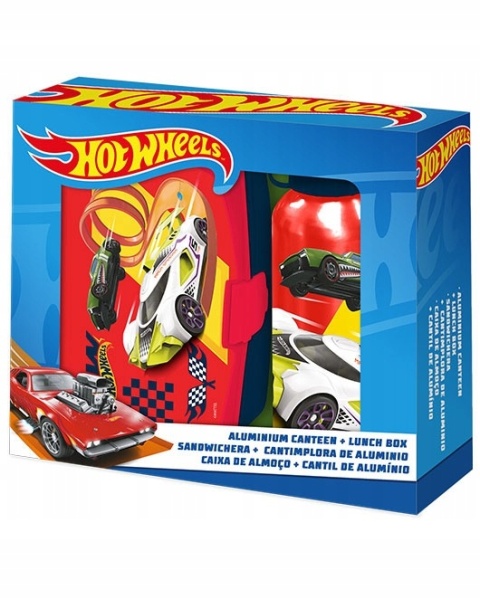 Bidon aluminiowy 500ml + śniadaniówka w pudełku HOT WHEELS Bidon aluminiowy 500ml + śniadaniówka w pudełku HOT WHEELS