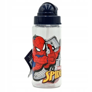 Bidon butelka na wodę ze słomką i paskiem Tritan Spiderman