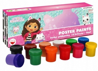 Farby Plakatowe 12 x 20 ml kolorów Starpak Koci domek Gabi