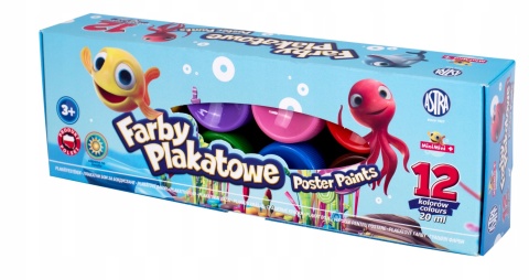 Farby plakatowe 12 kolorów Rybka mini mini Farby plakatowe 12 kolorów Rybka mini mini