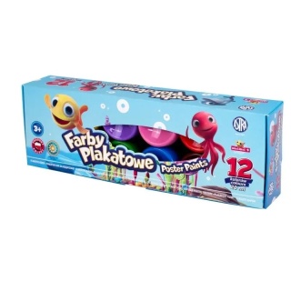 Farby plakatowe Astra 20 ml 12 kolorów Rybka Minimini