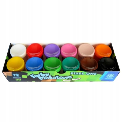 Farby plakatowe Astra 20 ml PIxel One 12 kolorów Farby plakatowe Astra 20 ml PIxel One 12 kolorów