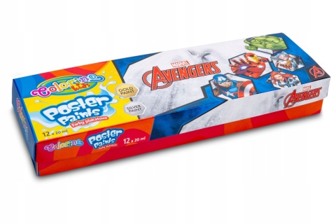 farby plakatowe 12 kolorów Avengers Colorino farby plakatowe 12 kolorów Avengers Colorino