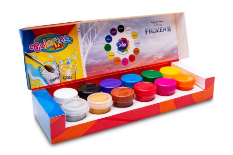 Farby plakatowe Colorino 20 ml 12 kolorów złota srebrna Kraina Lodu Farby plakatowe Colorino 20 ml 12 kolorów złota srebrna Kraina Lodu
