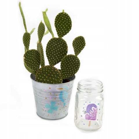 Markery farby w pisaku arylowe metaliczne z szablonami KIDEA 10 kolorów