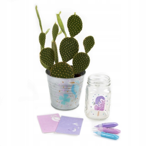 Markery farby w pisaku arylowe metaliczne z szablonami KIDEA 10 kolorów