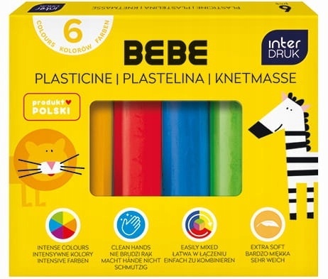 Plastelina 6 kolorów BeBe Friends Interdruk Plastelina 6 kolorów BeBe Friends Interdruk