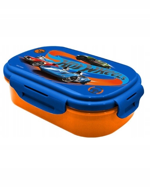 ŚNIADANIÓWKA lunchbox dwukomorowa + sztućce widelec HOT WHEELS