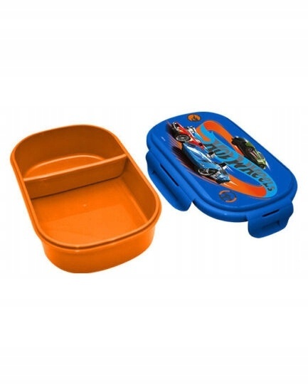 ŚNIADANIÓWKA lunchbox dwukomorowa + sztućce widelec HOT WHEELS