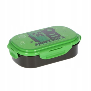 ŚNIADANIÓWKA lunchbox dwukomorowa + sztućce widelec MINECRAFT