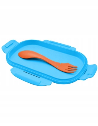 ŚNIADANIÓWKA lunchbox dwukomorowa + sztućce widelec Myszka Mickey Miki