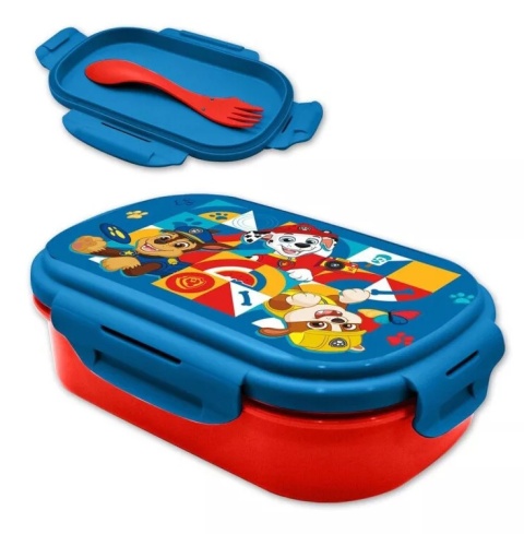 ŚNIADANIÓWKA lunchbox dwukomorowa + sztućce widelec PSI PATROL