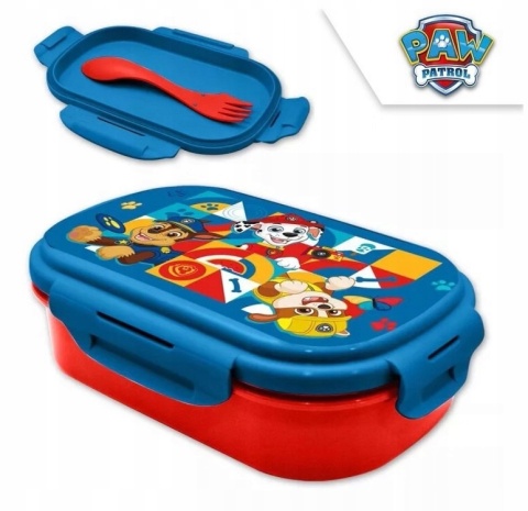 ŚNIADANIÓWKA lunchbox dwukomorowa + sztućce widelec PSI PATROL