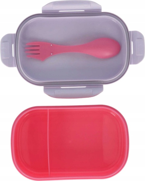 ŚNIADANIÓWKA lunchbox dwukomorowa + sztućce widelec jednorożce UNICORN