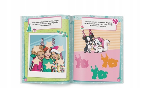 Barbie świąteczne rebusy zadania naklejki Już Święta
