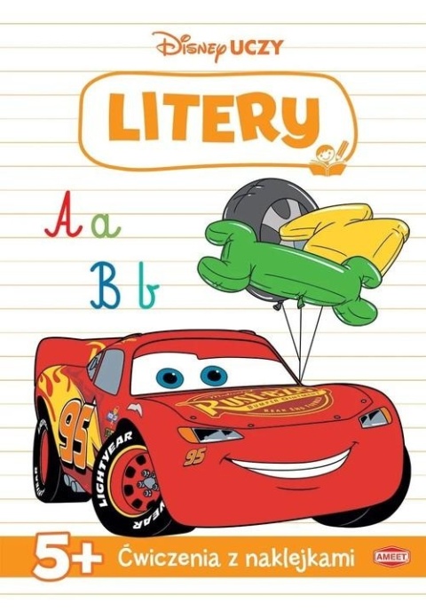 Disney Uczy Litery dla Chłopca Auta Zygzak ćwiczenia z naklejkami 5 lat