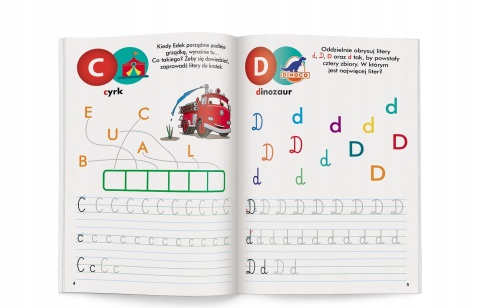 Disney Uczy Litery dla Chłopca Auta Zygzak ćwiczenia z naklejkami 5 lat