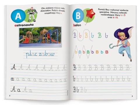 Disney Uczy Litery dla chłopca Classic ćwiczenia z naklejkami 5 lat