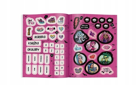 Kłyzownik Quizy i zagadki Monster High w środku naklejki