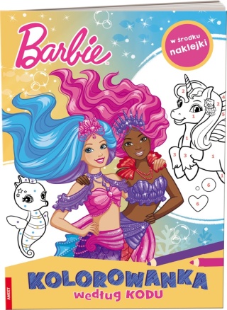 Kolorowanka według kodu naklejki Barbie