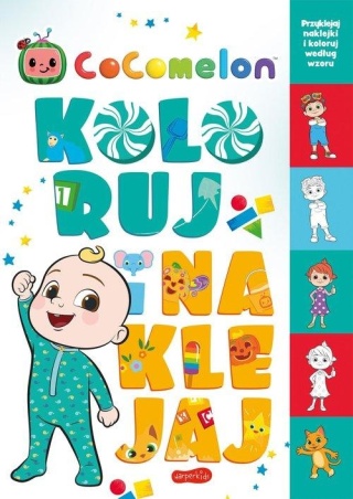Koloruj i naklejaj Cocomelon kolorowanka naklejki