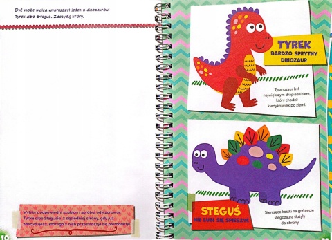 Lubię dinozaury A to historia! kolorowanka naklejki szablony flamastry dmuchane