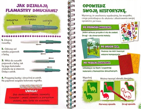 Lubię dinozaury A to historia! kolorowanka naklejki szablony flamastry dmuchane