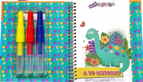 Lubię dinozaury A to historia! kolorowanka naklejki szablony flamastry dmuchane