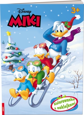 MYSZKA MIKI DONALD kolorowanka z naklejkami świąteczna Boże Narodzenie