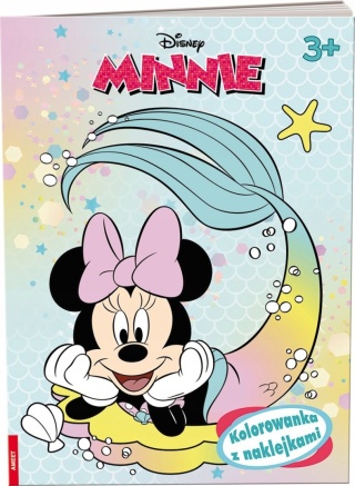 MYSZKA MINNIE syrenka kolorowanka z naklejkami