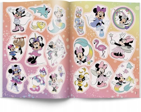 MYSZKA MINNIE syrenka kolorowanka z naklejkami